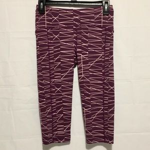 Oiselle Purple Pink Athletic Capri Pants Womens 4